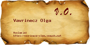 Vavrinecz Olga névjegykártya