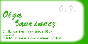 olga vavrinecz business card